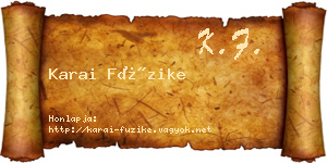 Karai Füzike névjegykártya
